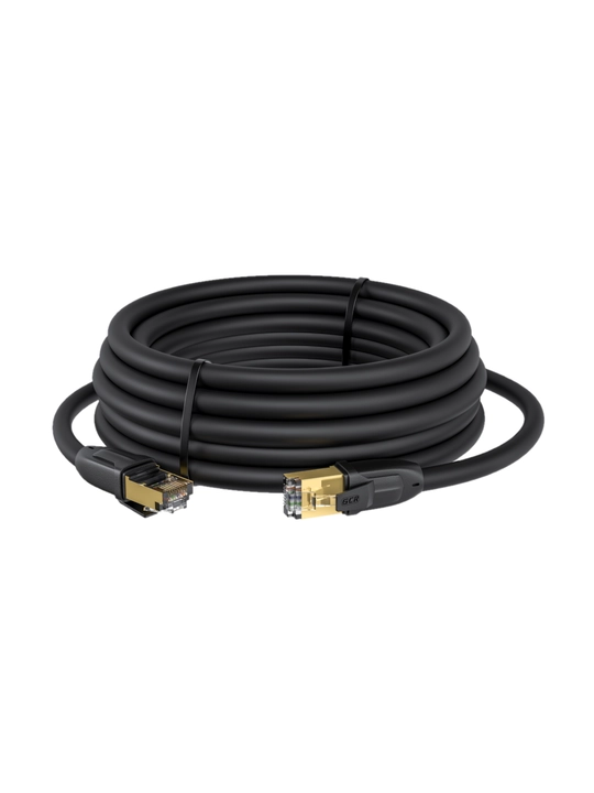 Кабель для интернета GCR PROF cat.7 патч корд FTP 10 Гбит/с RJ45 24K GOLD экранированный
