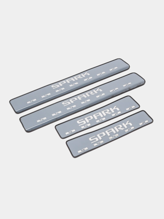 Накладки на пороги Cobalt, Spark, Nexia 1,2,3 Matiz, Lacetti, Damas, Gentra, никель - 
