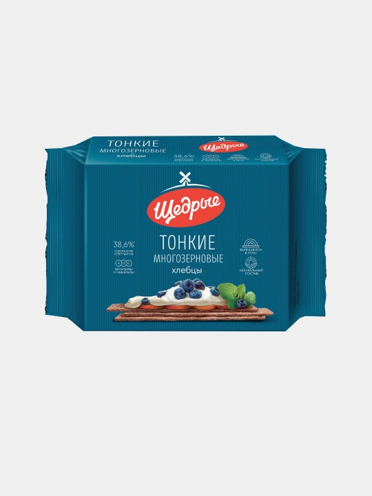 Хлебцы Щедрые, тонкие, многозерновые, 170 г