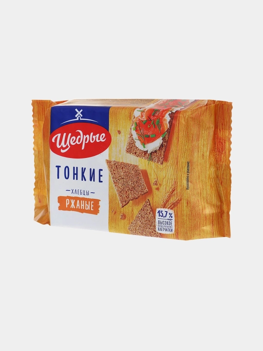 Хлебцы Щедрые, тонкие, ржаные, 170 г - 