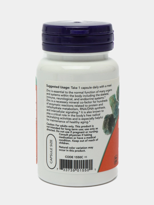 NOW Foods, Sink pikolinat, Zinc Picolinate, 50 mg, 60 vegetarian kapsulalari