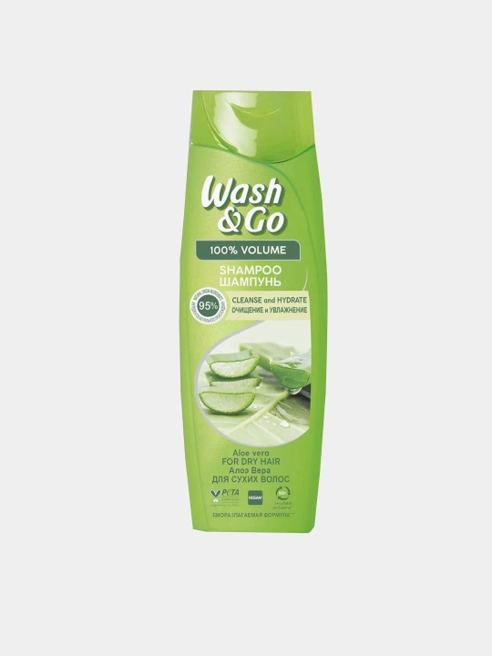 Шампунь для сухих волос Wash&Go, с экстрактом алоэ вера, 180 мл - 