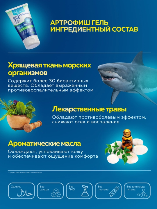 Крем гель для суставов Артрофиш, 150 мл