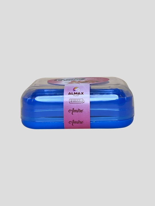 Plastik sovun idish Akvamarin, qopqoq bilan