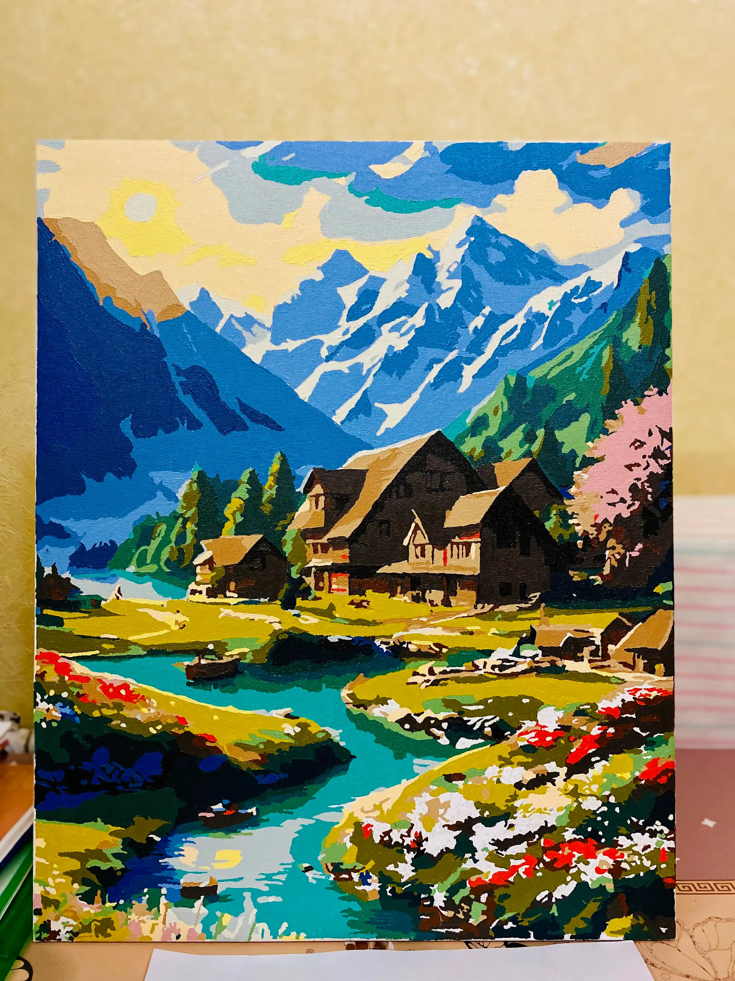 Raqamlar bo'yicha bo'yash "Peyzajlar va tabiat", ramkaga tortilgan, 40 * 50 sm