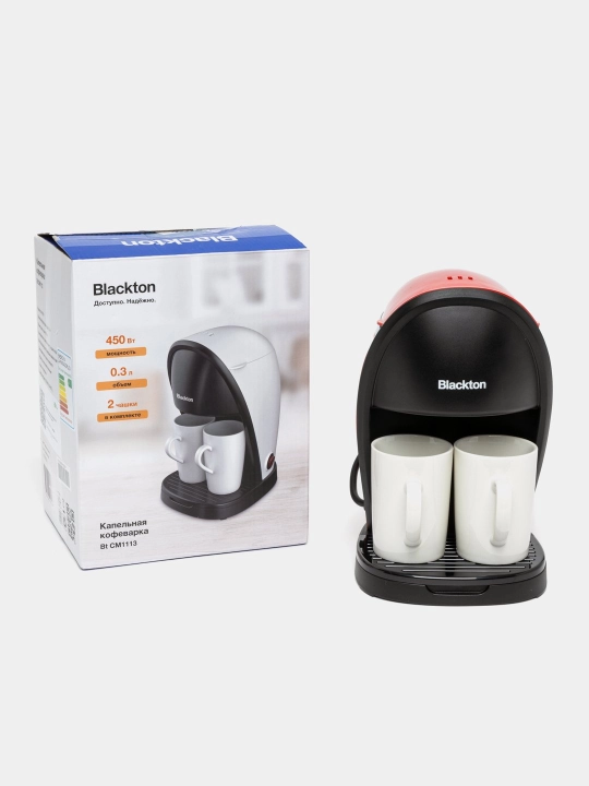 Кофеварка Blackton Bt CM1113, высокая мощность 450 Вт, оптимальный объем 0.3 л