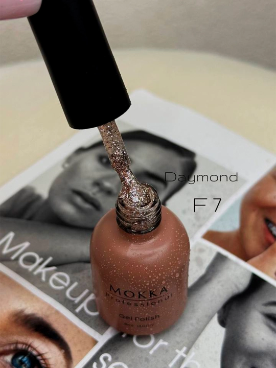 Rangli gel-lak tirnoqlar uchun Daymond MOKKA, UV/LED chiroqda quriting, 8 ml