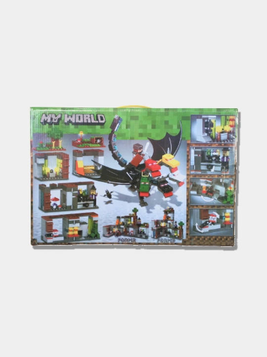 Katta konstruktorlar to'plami My World, Minecraft mavzusi, harakat figuralari bilan
