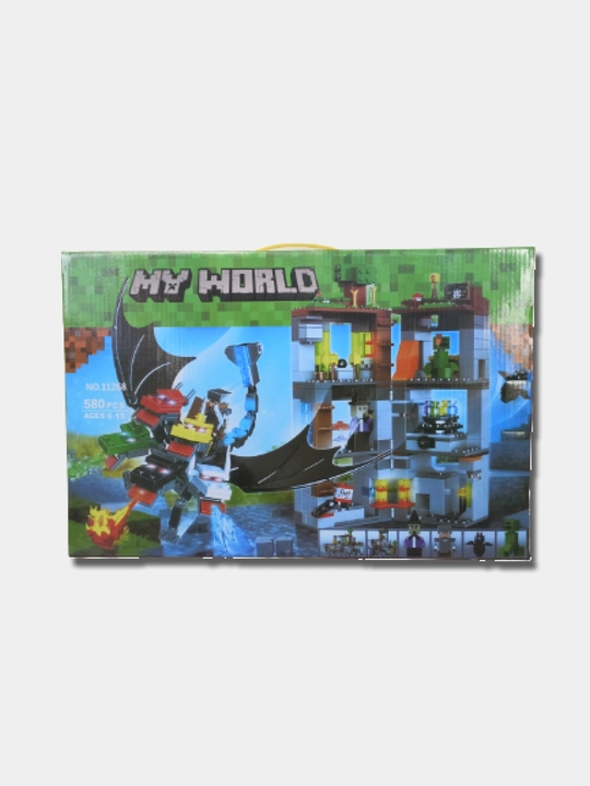 Katta konstruktorlar to'plami My World, Minecraft mavzusi, harakat figuralari bilan