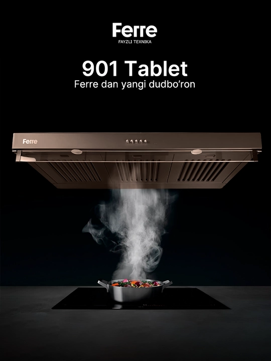 Oshxona uchun dudburon Ferre 901 TABLET, 2 ta motorli va LED lampochkalar bilan