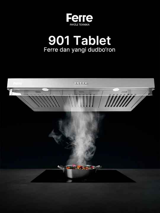 Oshxona uchun dudburon Ferre 901 TABLET, 2 ta motorli va LED lampochkalar bilan