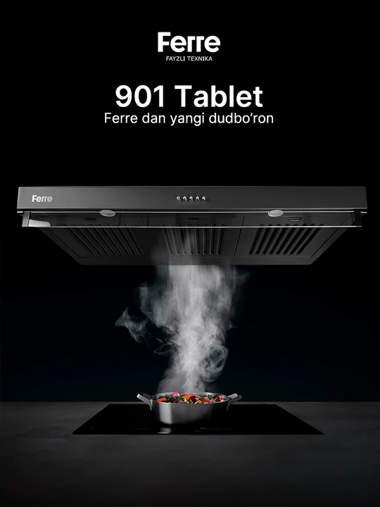 Oshxona uchun dudburon Ferre 901 TABLET, 2 ta motorli va LED lampochkalar bilan