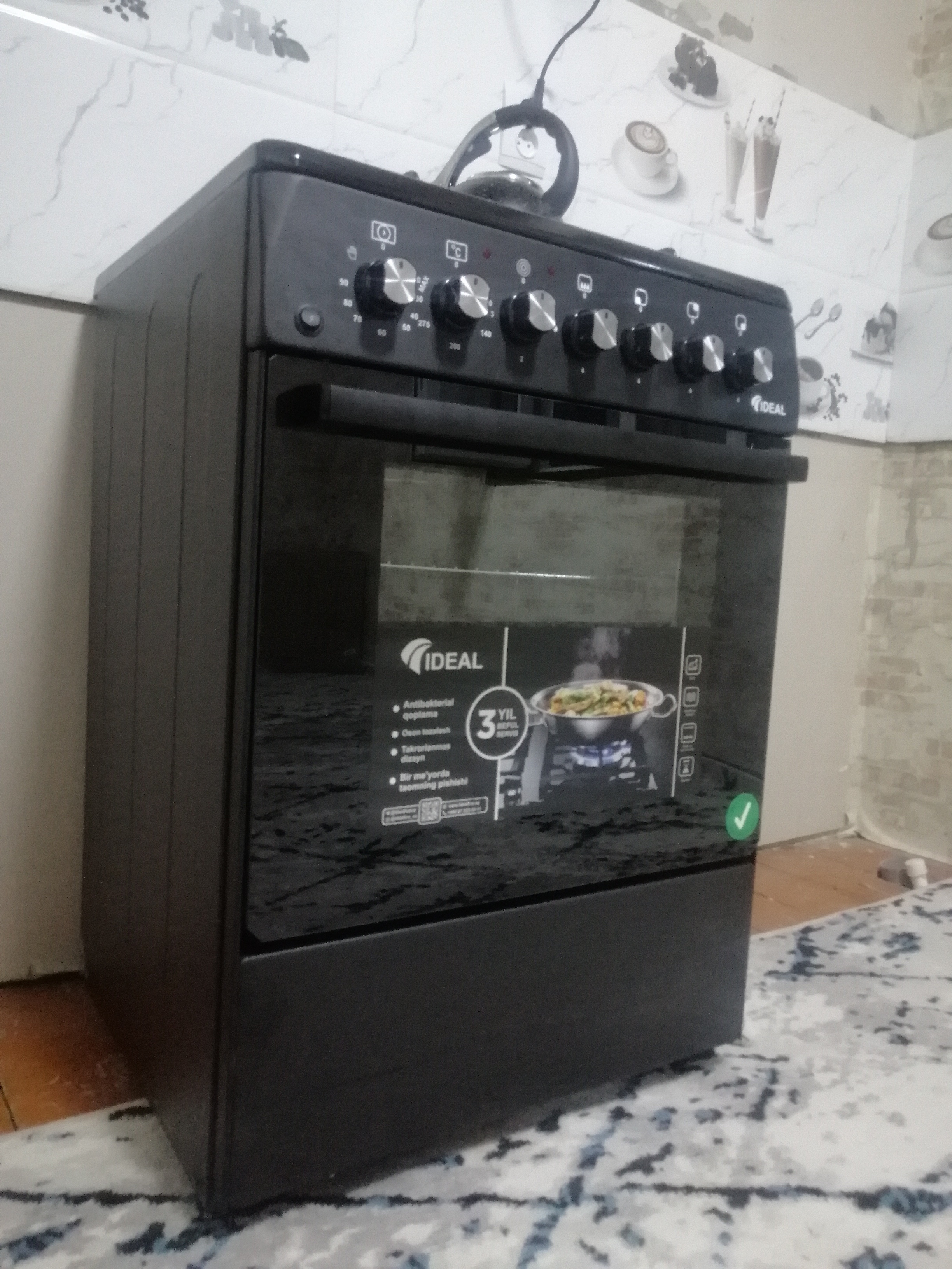 Ideal L350 3+1 konforkali gaz plitasi, pech hajmi 65 l, 60 * 60