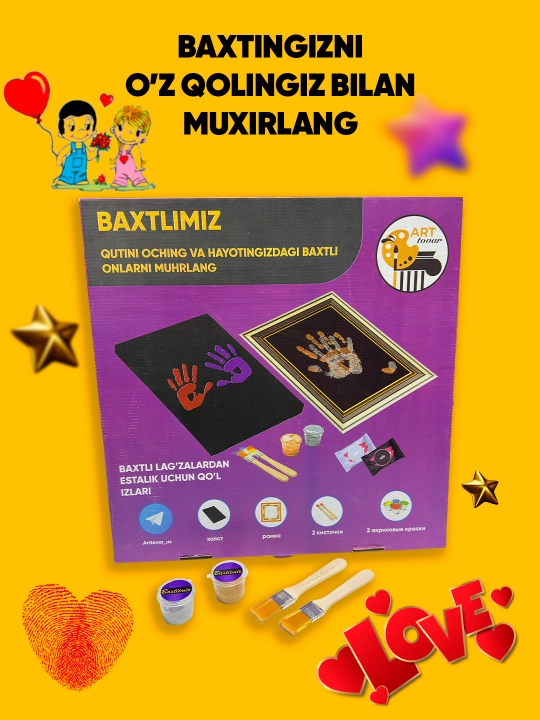 To'plami "Baxt muhri", qo'l izlarini yaratish uchun "Sevishganlar qo'llari"