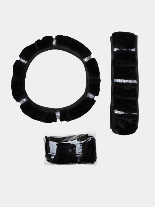 Avtomobil rulining qopqog'i, universal 37-38 sm, rinstones bilan
