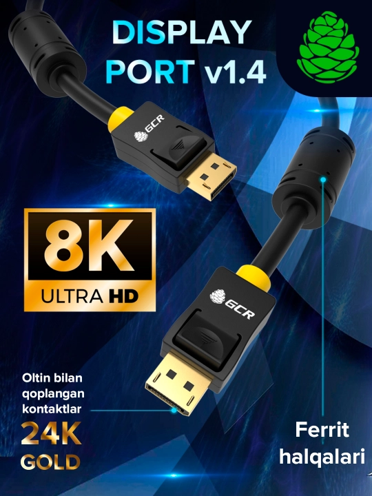 Кабель DisplayPort v1.4 8K 60Hz 4K 32 Гбит/с ферритовые кольца для ТВ PS3 PS4 X-Box 360 - 