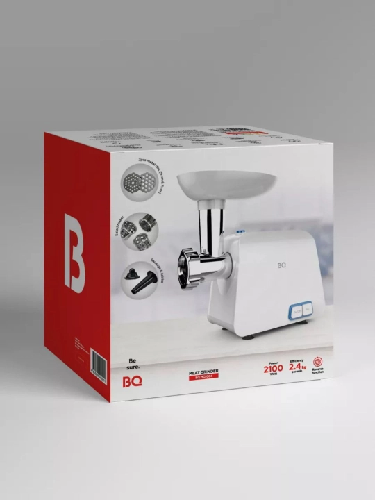 Elektr go'sht maydalagich BQ MG1004, yuqori quvvat 2100 Vt, 7 daqiqa uzluksiz ishlash
