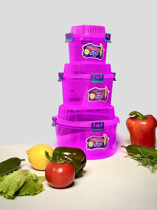 Qopqoqli konteynerlar to‘plami, 3 ta 1 da - 