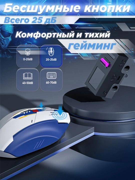 Simsiz o'yin sichqonchasi Inphic series, kibersport uchun, ovozsiz mishka