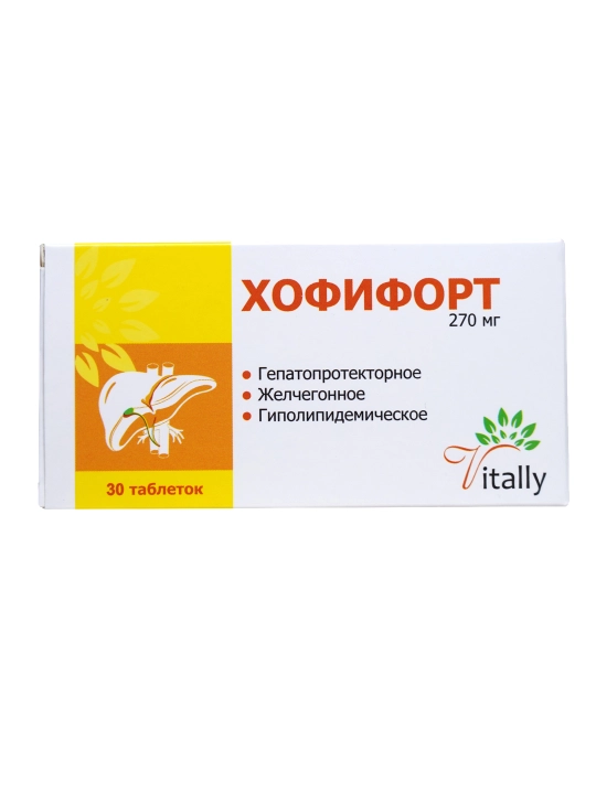 Хофифорт", 30 tabletkalar jigar, o't yo'llari kasalliklari uchun - 