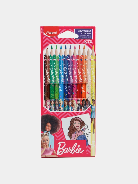 Rangli qalamlar BARBIE X12 CARD BOX MAPED 862207 - 