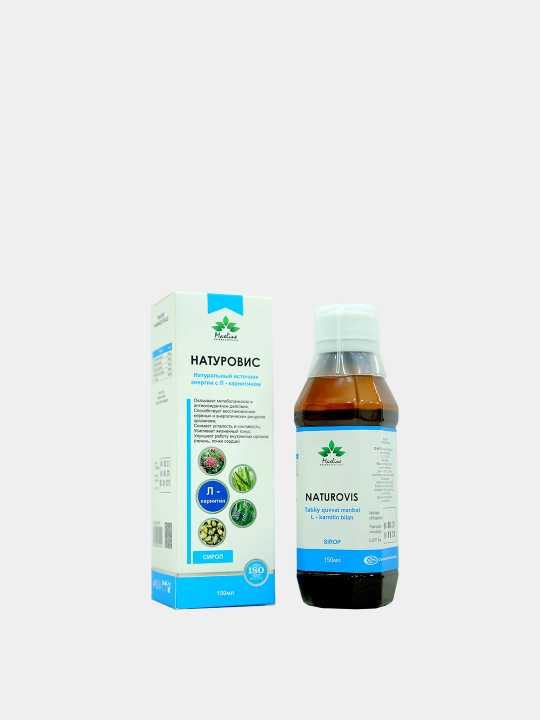Naturovis tabiiy quvvat manbai L-karnitin bilan sirop, 150 ml