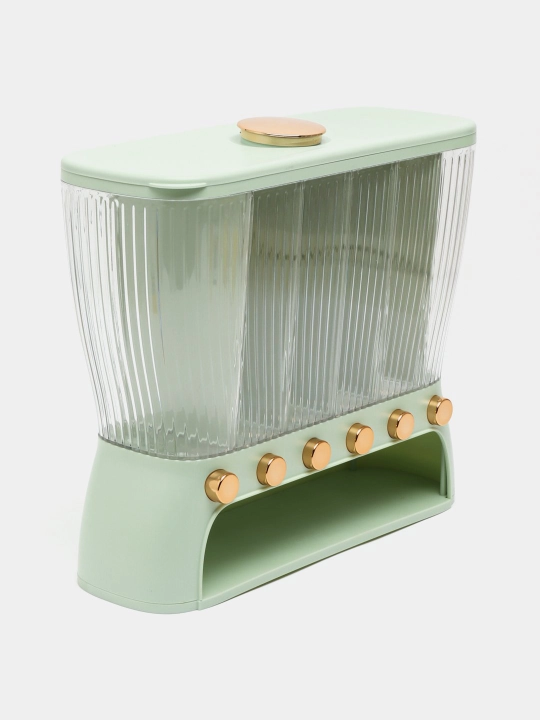 Контейнер-диспенсер для хранения круп, с дозатором, 6 отсеков. Имеет объем 12,5 литров