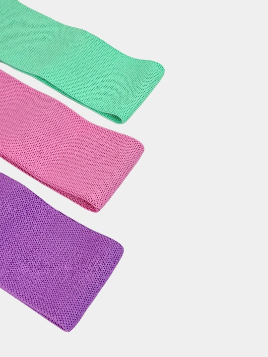 Elastik tasmalar to'plami fitnes, yoga uchun mato elastik tasmalar, 3 dona