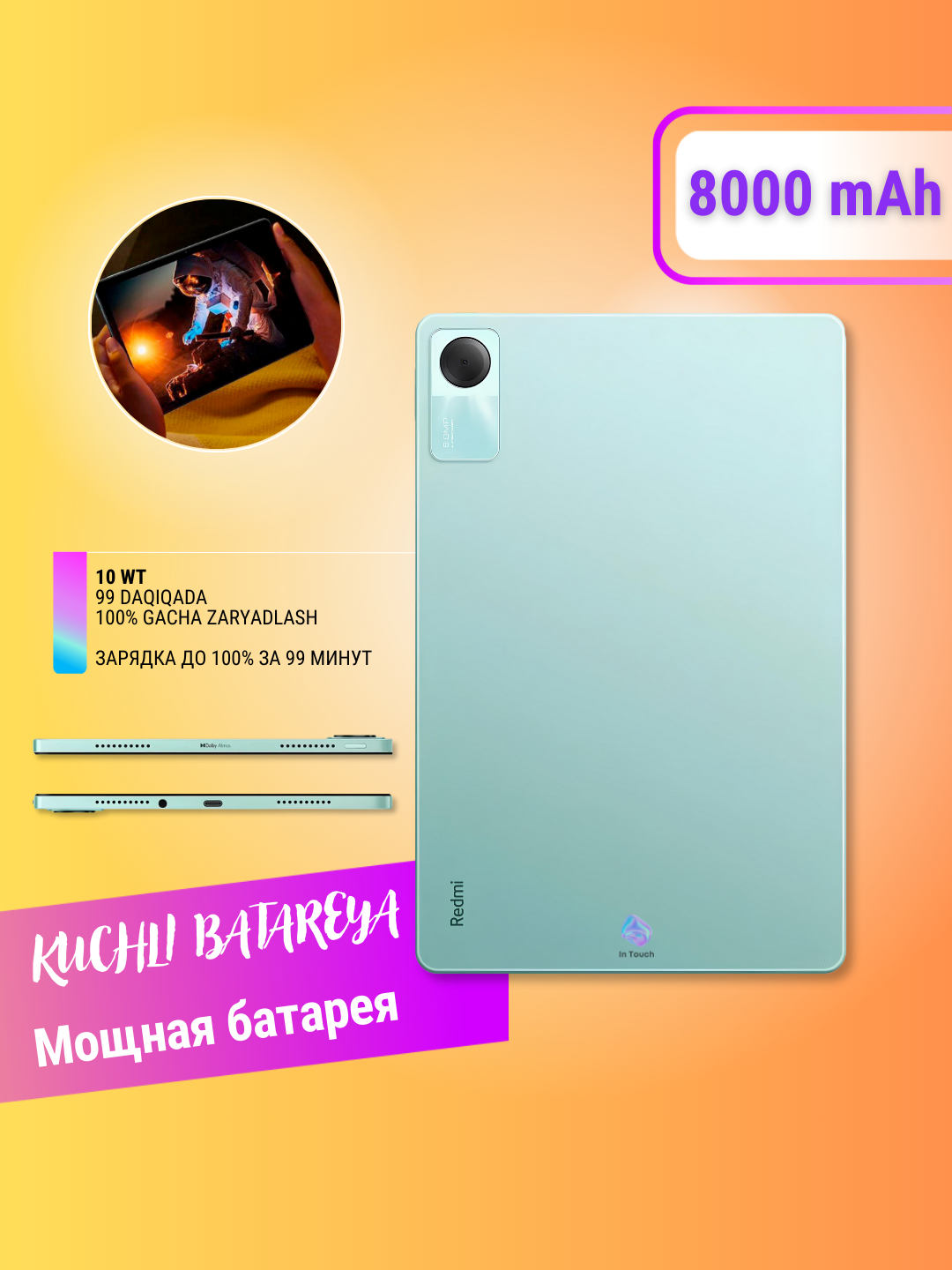 Планшет Xiaomi Redmi Pad SE Global 4/6/128GB, 8/256 GB, 8000 мА/ч ...