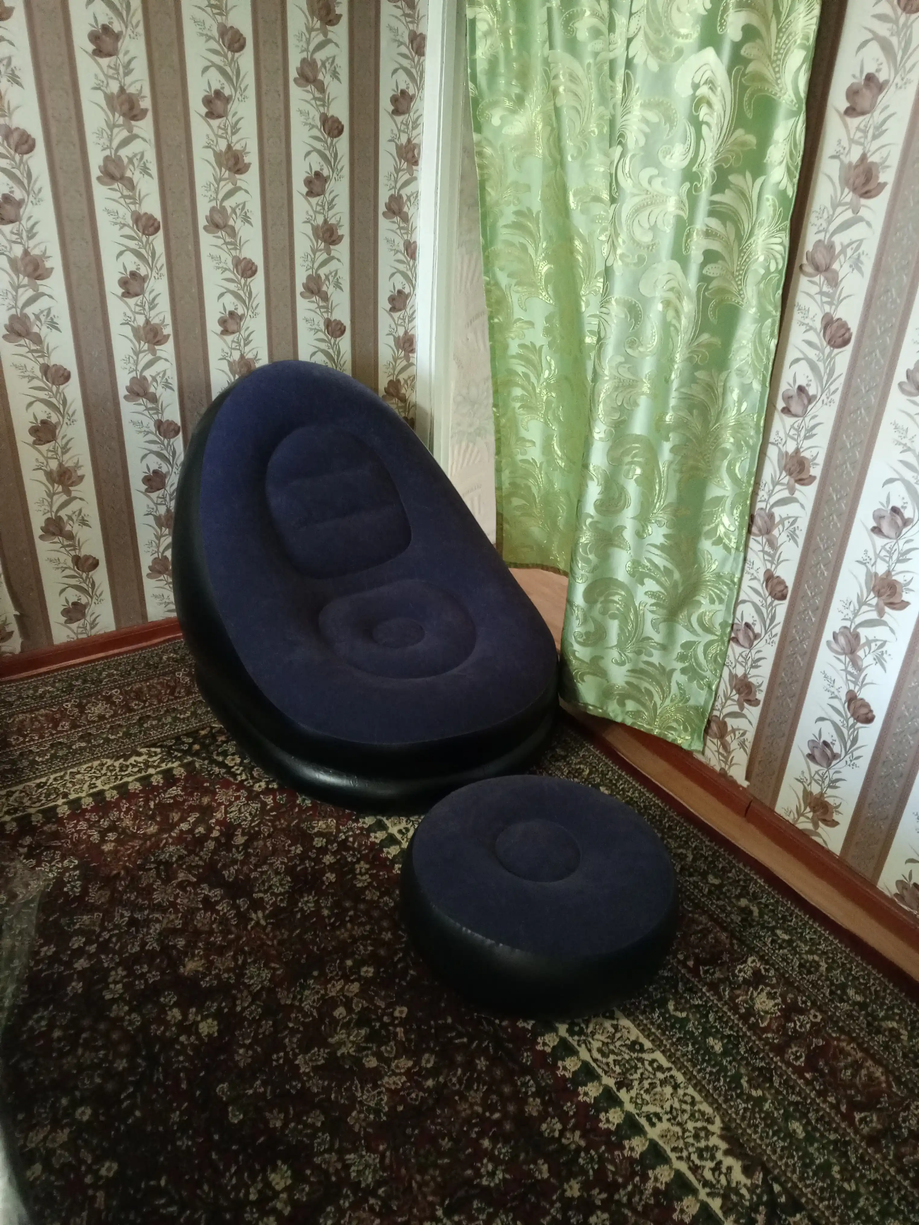 Надувной диван-кровать FORRIS HOME с насосом и пуфиком, надувная кровать, матрас для сна