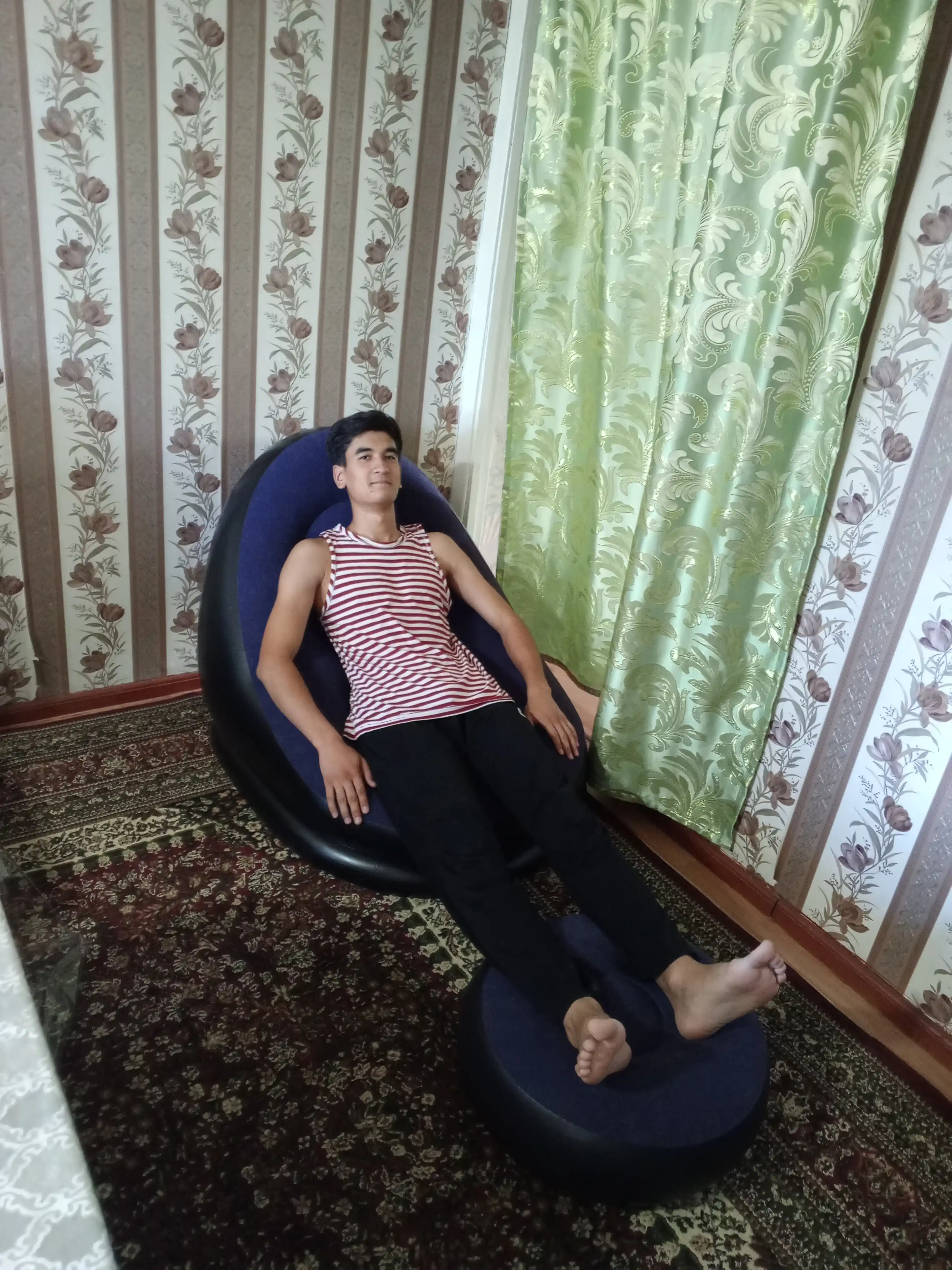 Надувной диван-кровать FORRIS HOME с насосом и пуфиком, надувная кровать, матрас для сна