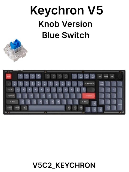 Проводная игровая механическая клавиатура Keychron V5 Knob Version V5C