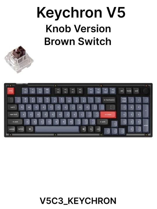 Keychron V5 tugmasi versiyasi simli oyin mexanik klaviaturasi V5C