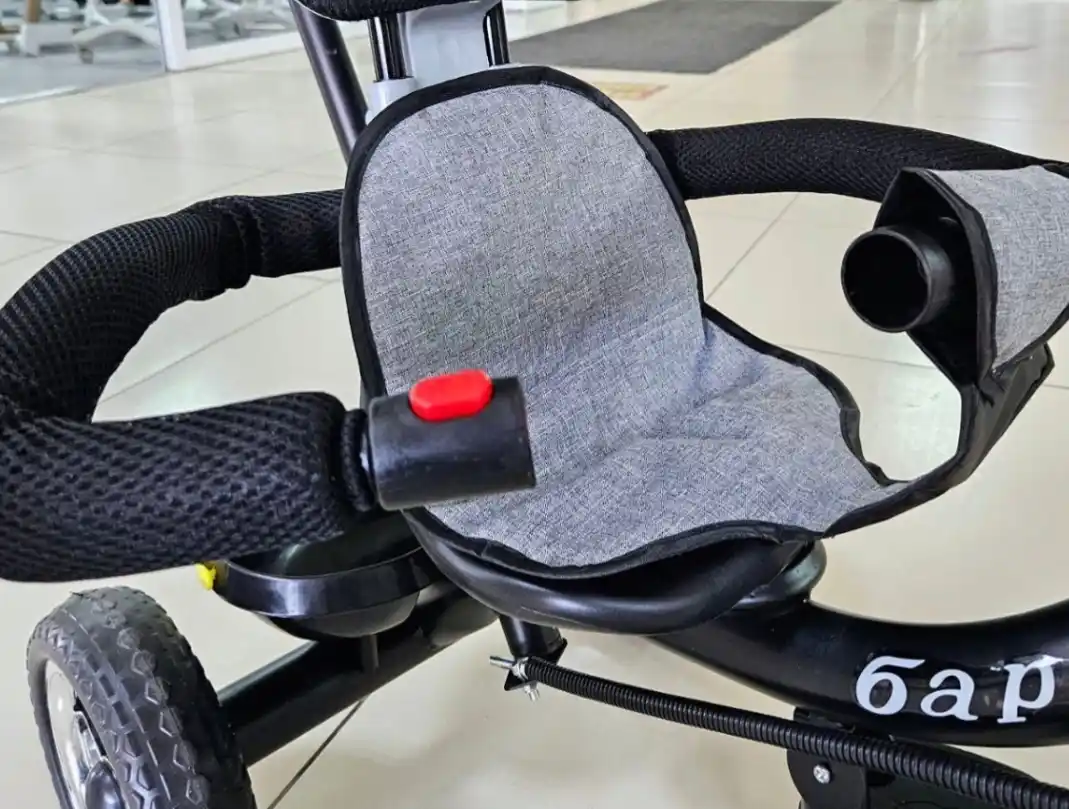 Bolalar velosiped aravachasi, nurli faralar bilan uch g'ildirakli velosiped, savat