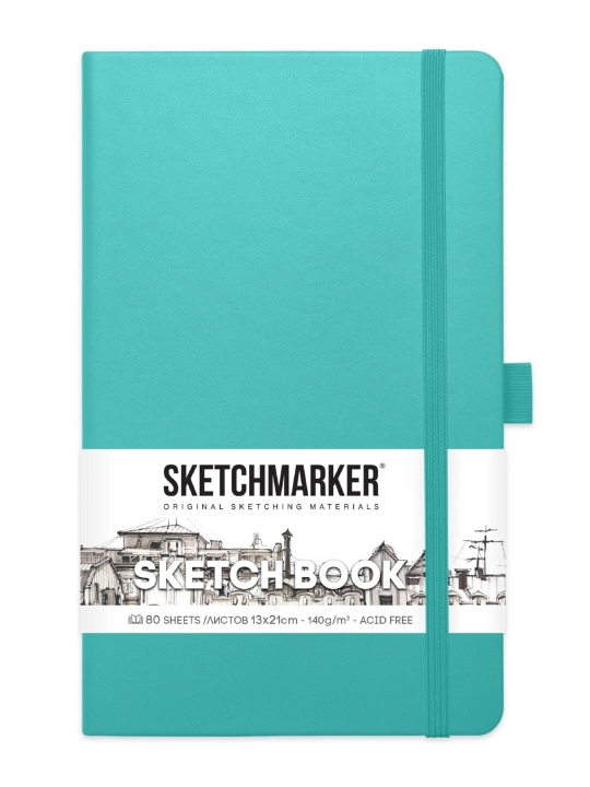 Блокнот для зарисовок Sketchmarker в твердой обложке, 140 г/м2, 13 x 21 см, 80 листов - 