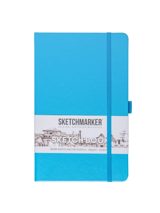 Блокнот для зарисовок Sketchmarker в твердой обложке, 140 г/м2, 13 x 21 см, 80 листов - 