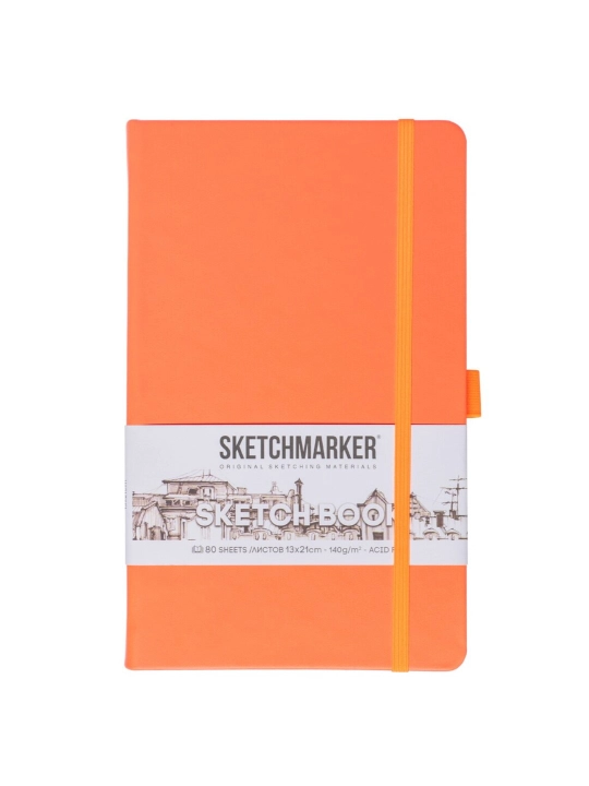 Блокнот для зарисовок Sketchmarker в твердой обложке, 140 г/м2, 13 x 21 см, 80 листов - 