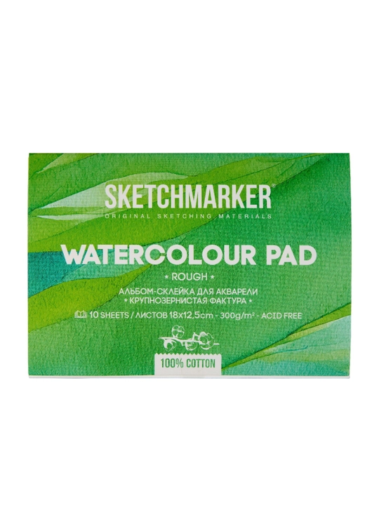 Akvarel albomi Sketchmarker 300 g/m2, 18 x 12.5 sm, paxta 100%, qo'pol don, yopishtirish - 