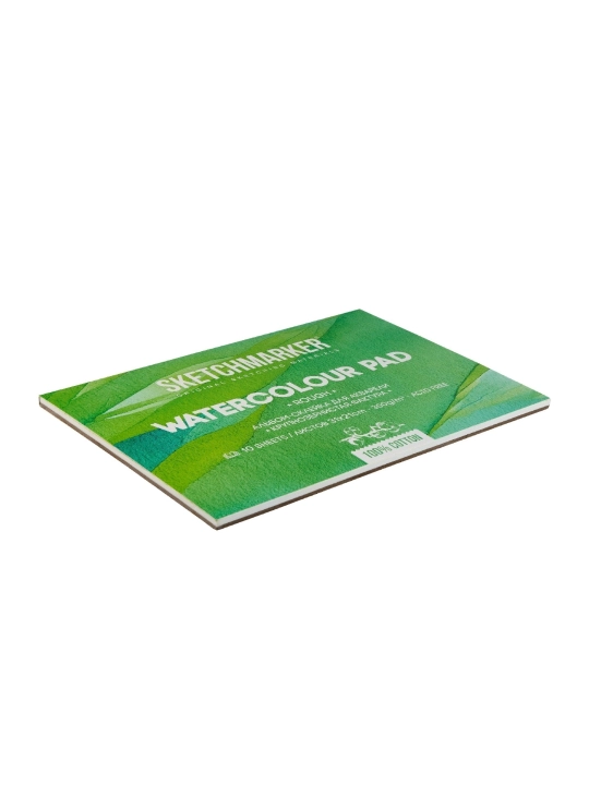Альбом для акварели Sketchmarker, крупное зерно, склейка, 300 г/м2, 21 х 31 см, хлопок 100%