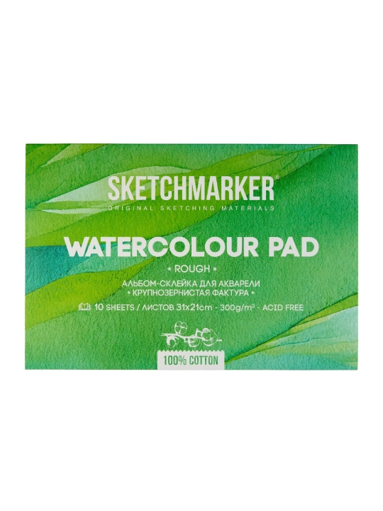 Akvarel albomi Sketchmarker, qo'pol don, yopishtirish, 300 g/m2, 21 x 31 sm, paxta 100% - 