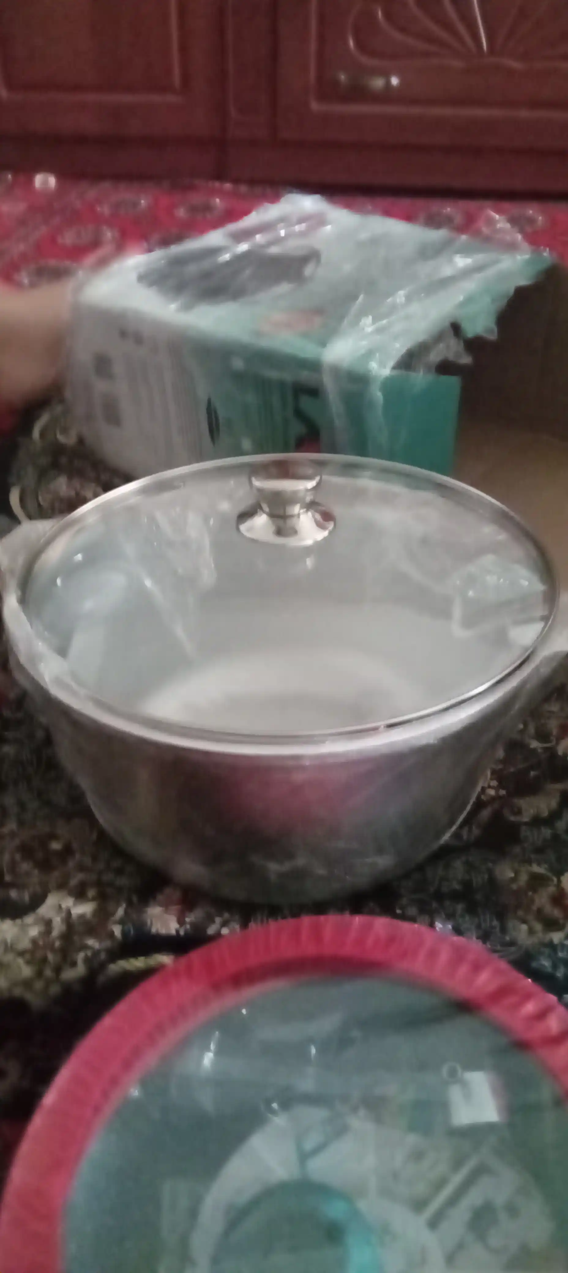 Alyumin qozon, shisha qopqoqli, 10 litr