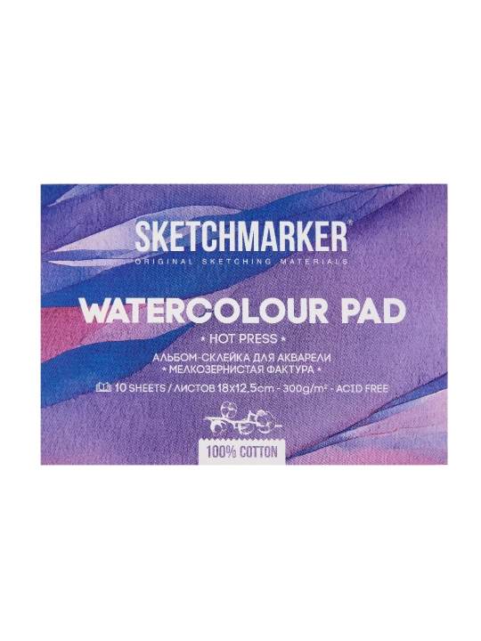 Akvarel albomi Sketchmarker 300 g/m2, 18 x 12.5 sm, paxta 100%, kichik don, yopishtirish - 