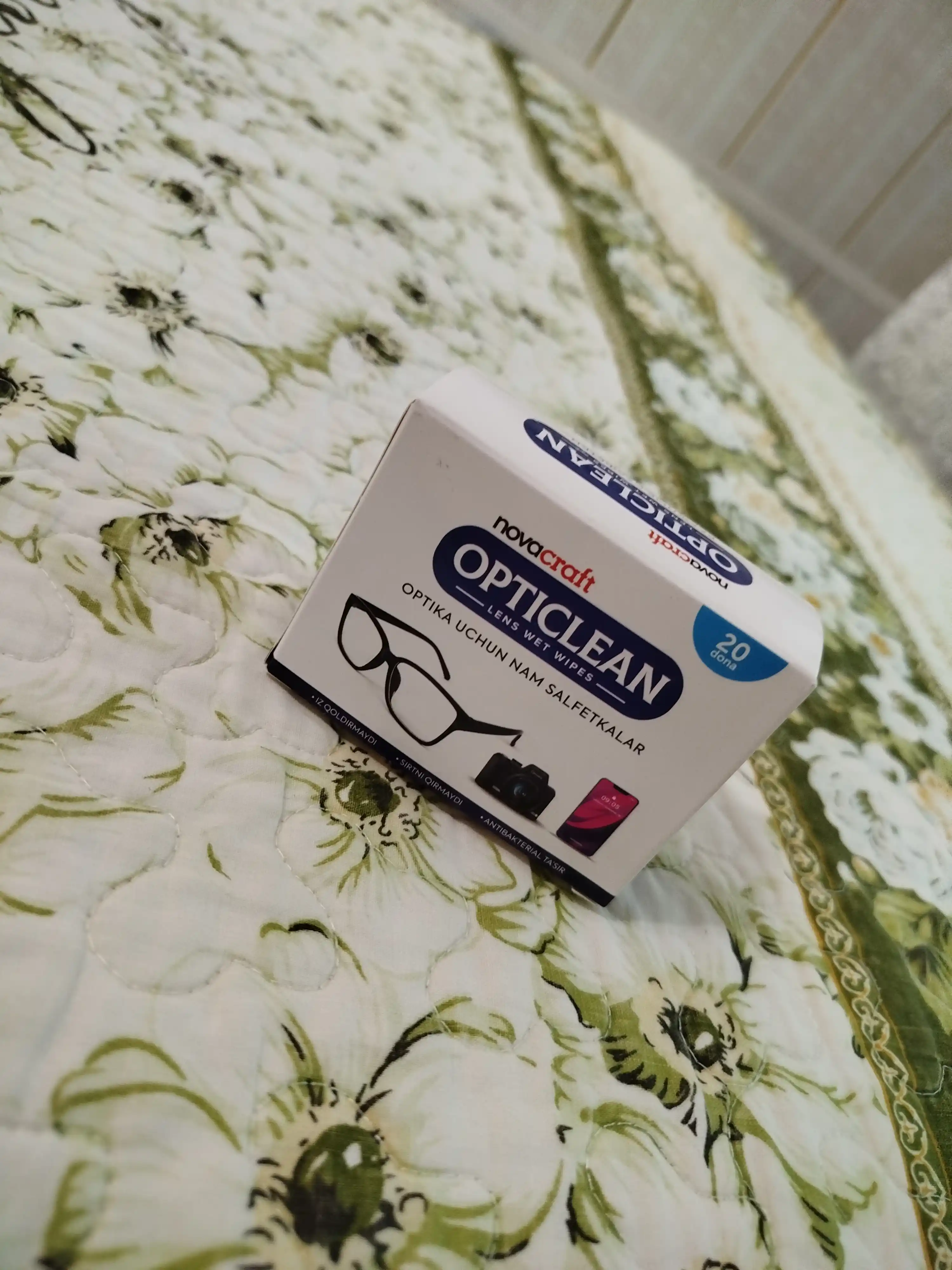 Opticlean ko‘zoynak va gadjet ekranlari uchun nam salfetkalar, 20 dona