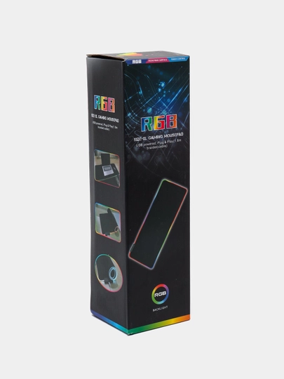 Коврик для мыши с RGB подсветкой, 14 режимов 80х30 — FACTOP-KOVRIK