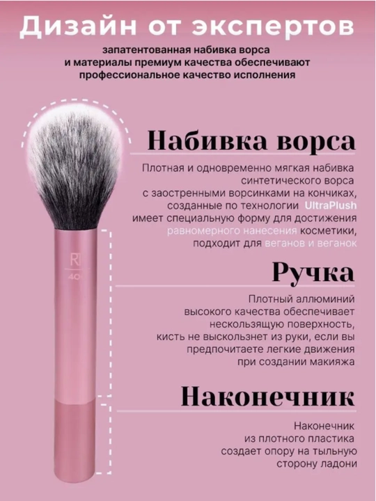 Набор косметических кистей Real Techniques, два спонжа