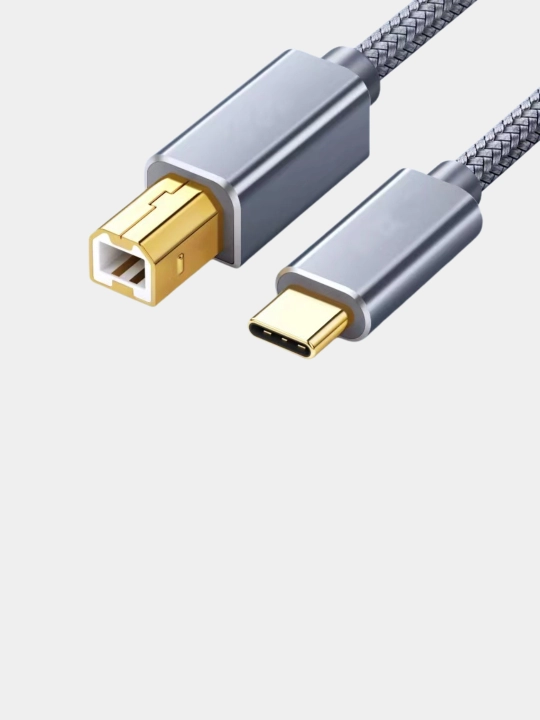 Printer kabeli, USB A USB, type-C, ortiqcha oro bermay kabel, 1m, 2 metr