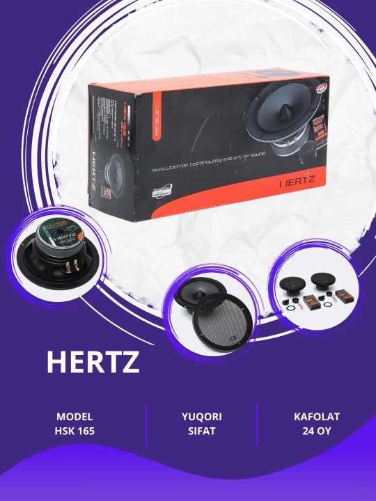 Ikki komponentli dinamiklar Hertz HSK 165 250 Vt, XL - 