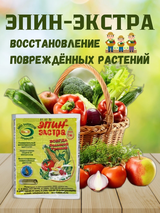 Эпин-Экстра регулятор роста, антистрессант, от заморозков, 1 мл - 