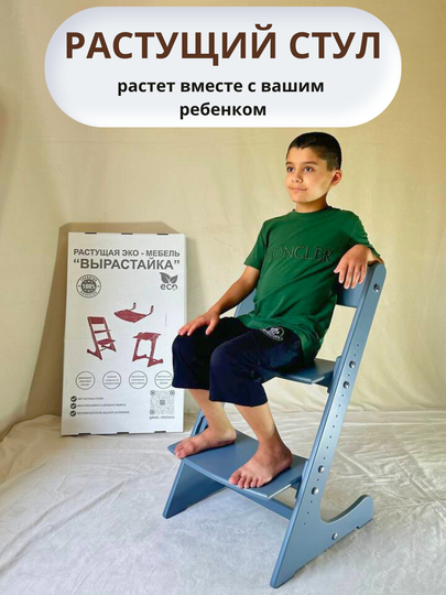 Растущий стул, детский, вырастайка, ортопедический, 100% дерево, для мальчика и девочки