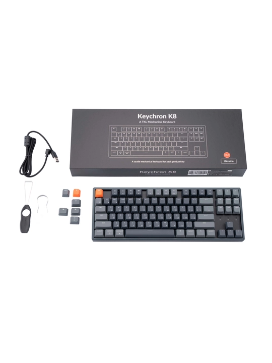 Беспроводная игровая механическая клавиатура Keychron K8 RGB HotSwappable K8J1
